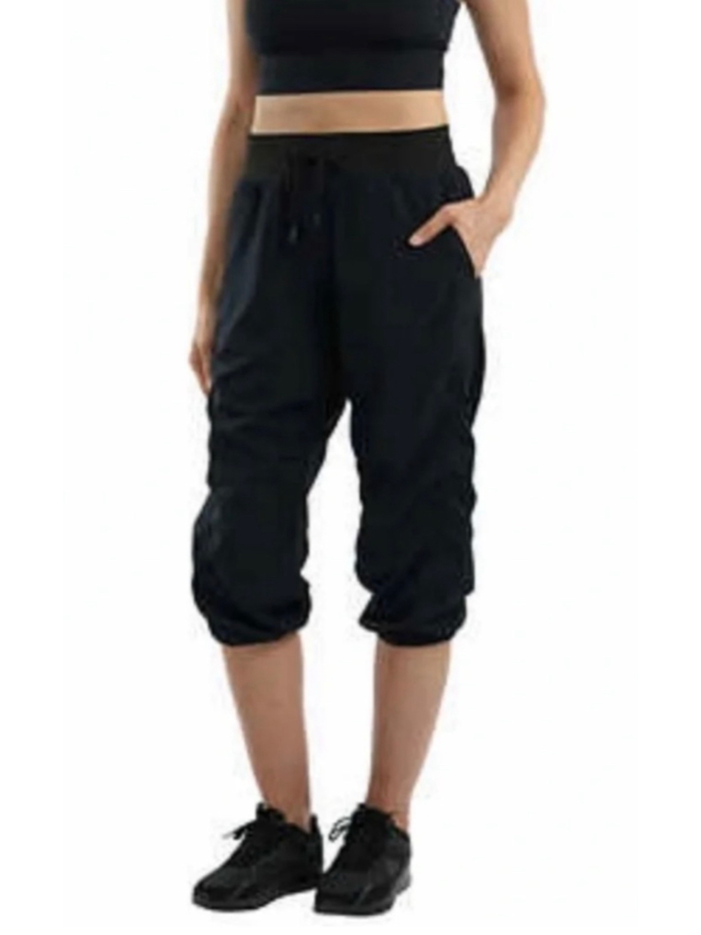 Spyder Women's Black Ruched Jogger Cropped Pants Size S